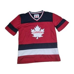 Snowcap Canada Hockey Jersey‎ Youth LARGE Red White Blue Shirt EXCELLENT